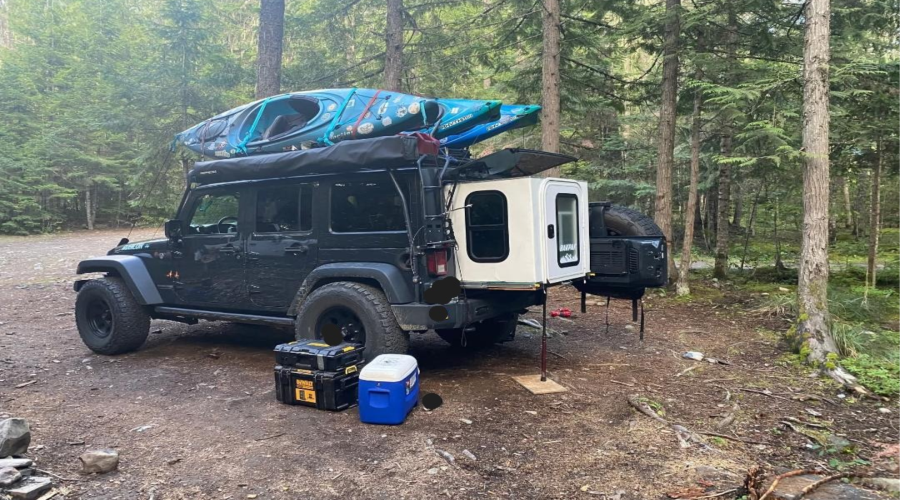BakPak deployed at a forest campsite